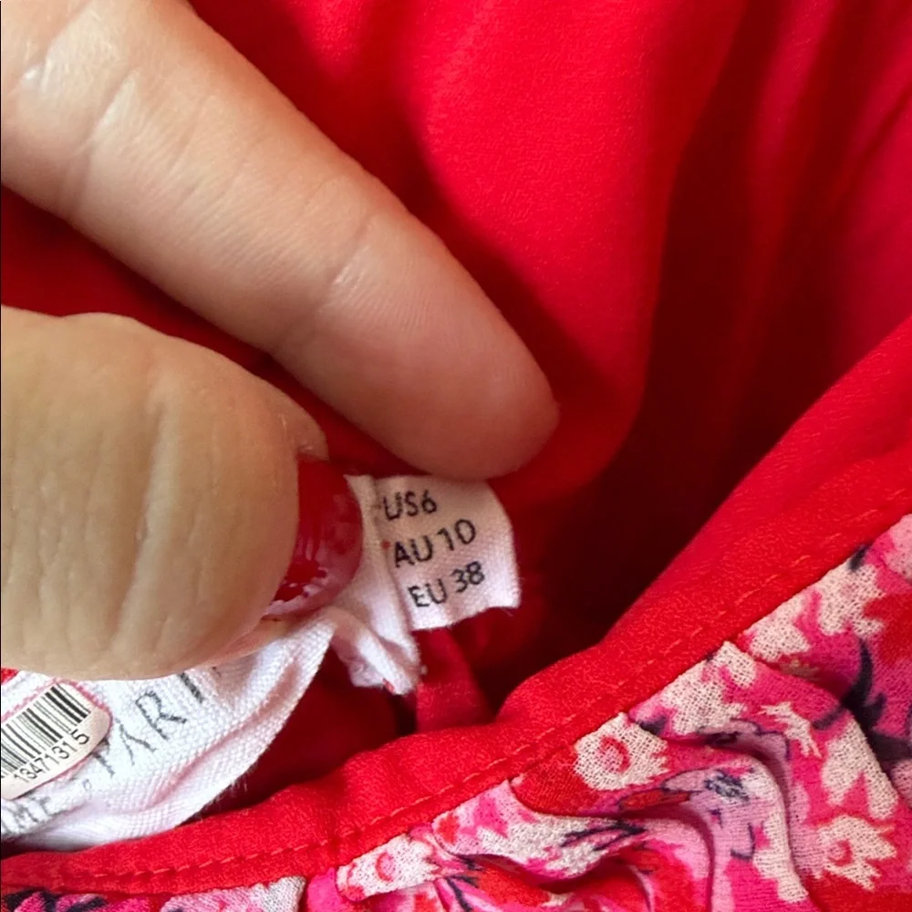 Pink Floral Maxi Dress with Ruffle Bodice - Picture 7 of 9